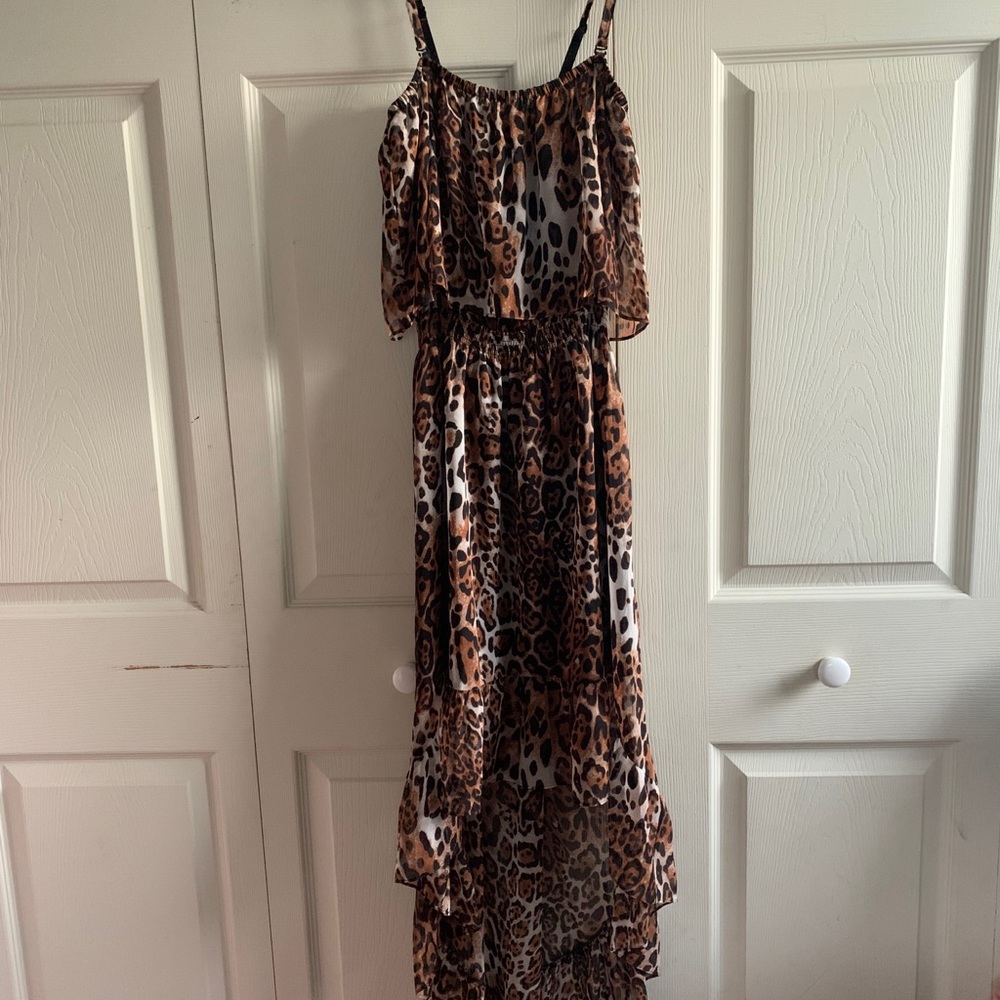 Cheetah print high low dress